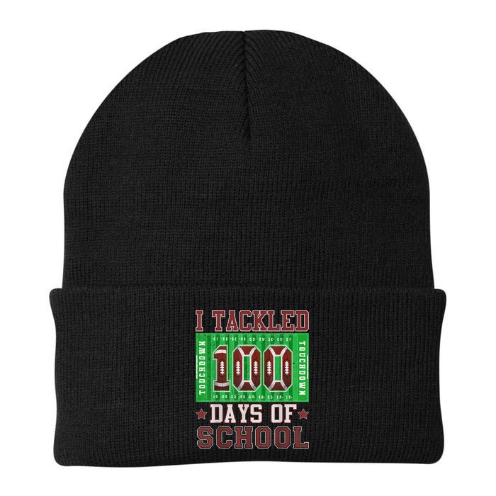 I Tackled 100 Days Of School Football 100th Day Beanie