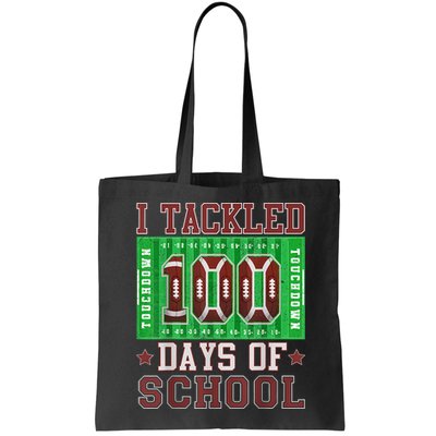 I Tackled 100 Days Of School Football 100th Day Bag