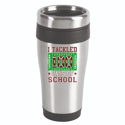 I Tackled 100 Days Of School Football 100th Day 16oz Travel Tumbler