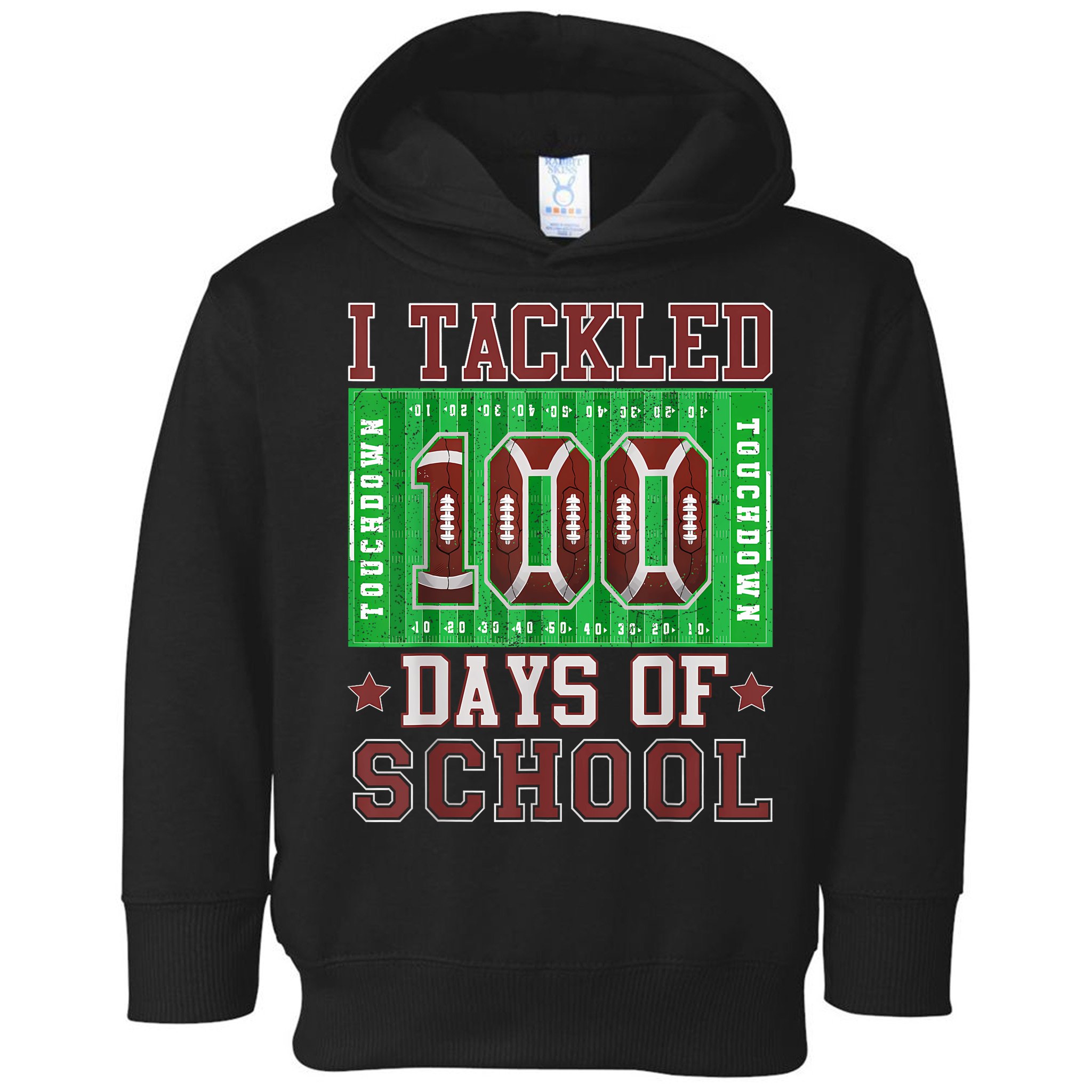 I Tackled 100 Days Of School Football 100th Day Toddler Hoodie