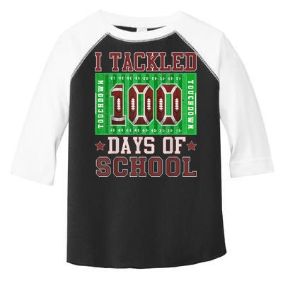 I Tackled 100 Days Of School Football 100th Day Toddler Fine Jersey T-Shirt
