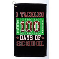 I Tackled 100 Days Of School Football 100th Day Golf Towel