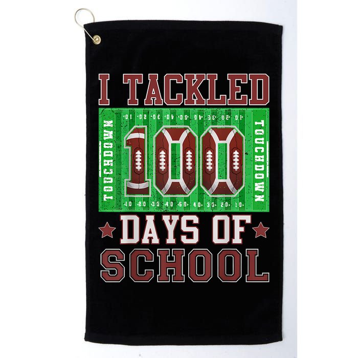 I Tackled 100 Days Of School Football 100th Day Golf Towel