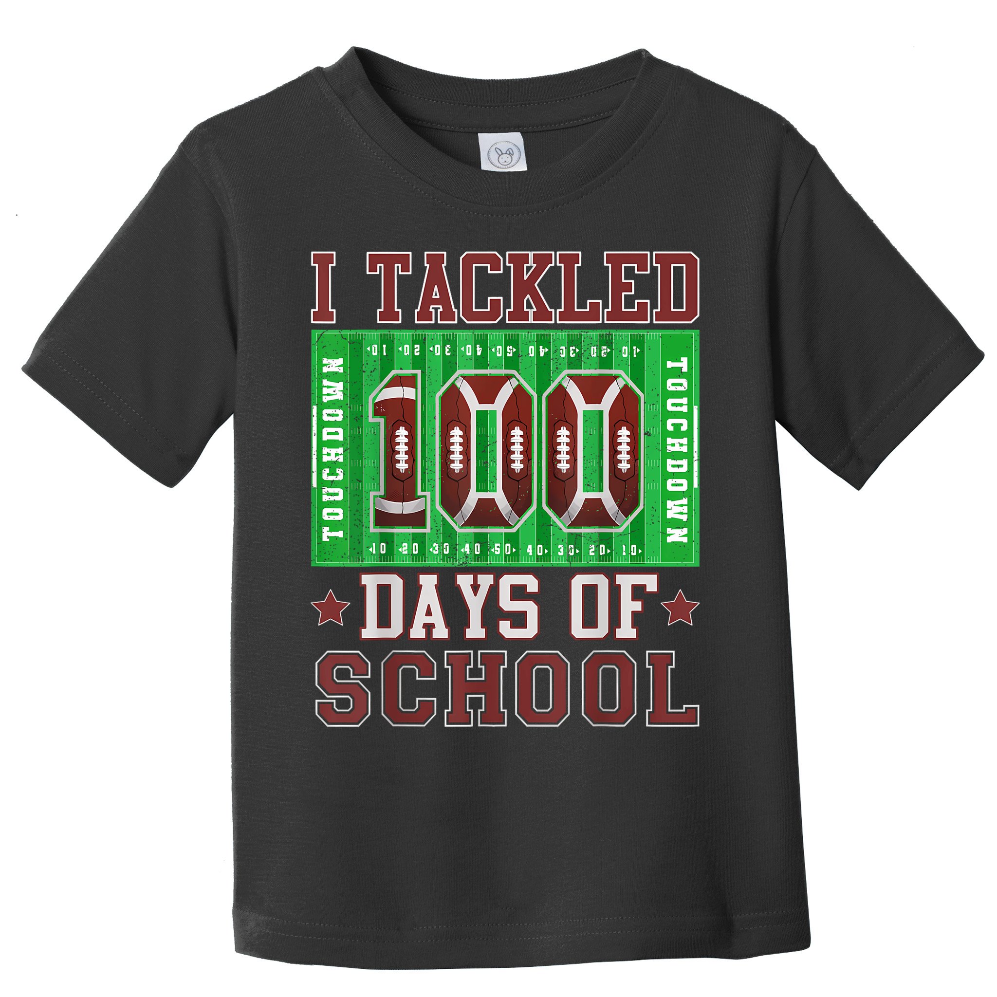 I Tackled 100 Days Of School Football 100th Day Toddler T-Shirt