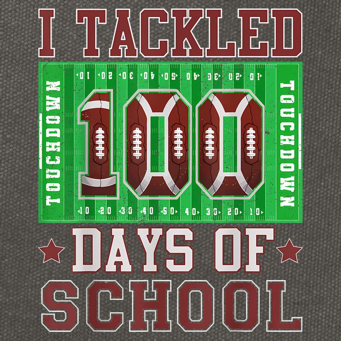 I Tackled 100 Days Of School Football 100th Day Cotton Canvas Backpack