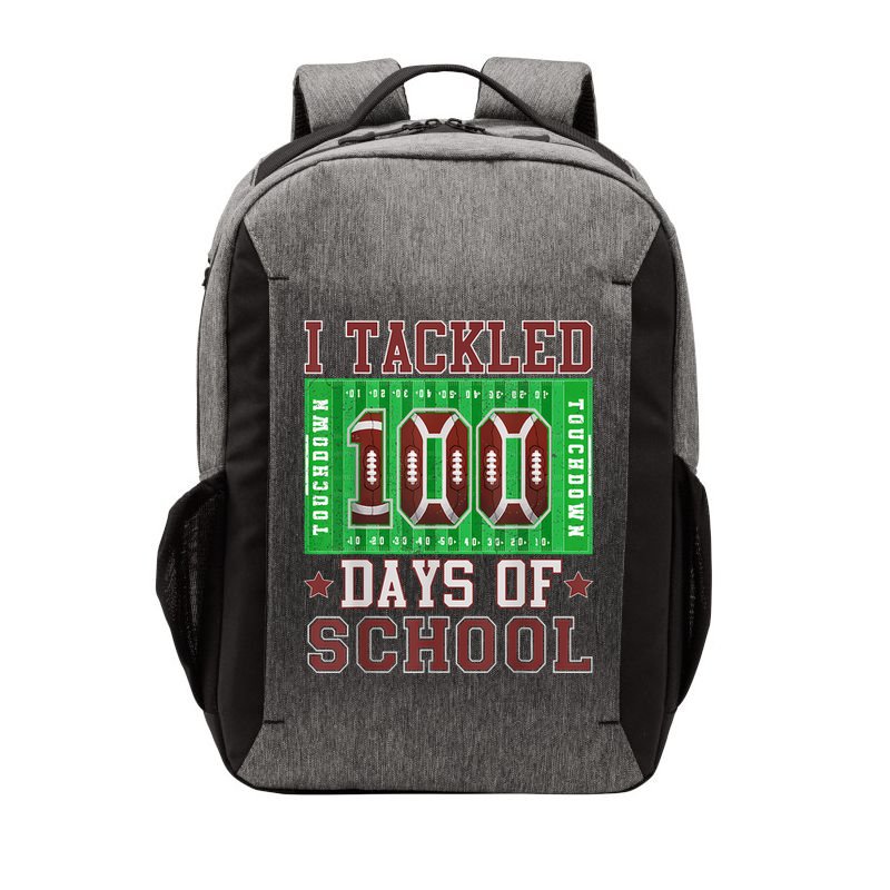 I Tackled 100 Days Of School Football 100th Day Vector Backpack
