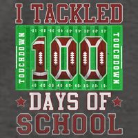 I Tackled 100 Days Of School Football 100th Day Vector Backpack
