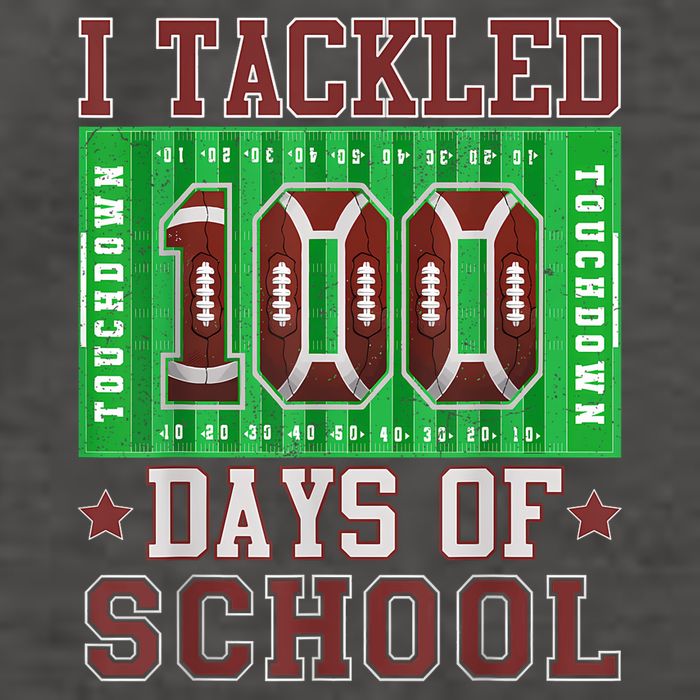I Tackled 100 Days Of School Football 100th Day Vector Backpack