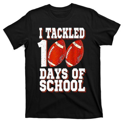 I Tackled 100 Days Of School Football 100th Day T-Shirt