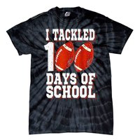 I Tackled 100 Days Of School Football 100th Day Tie-Dye T-Shirt