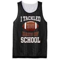 I Tackled 100 Days School 100th Day Football Student Teacher Mesh Reversible Basketball Jersey Tank