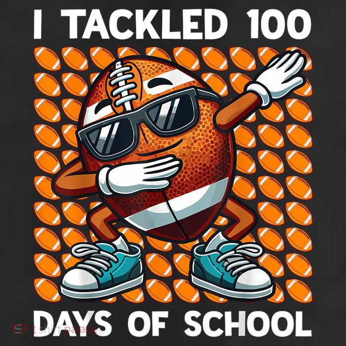 I Tackled 100 Days Of School Football 100 Days Of School 7 Panel Mesh Trucker Snapback Hat