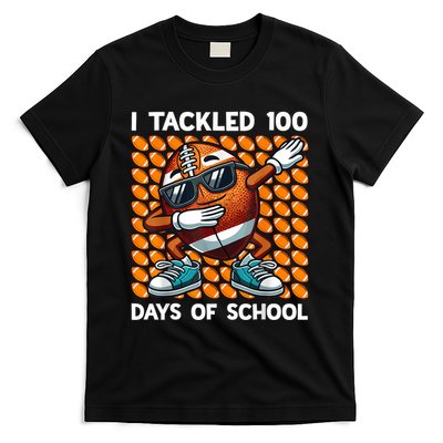 I Tackled 100 Days Of School Football 100 Days Of School T-Shirt
