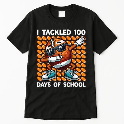 I Tackled 100 Days Of School Football 100 Days Of School Tall T-Shirt