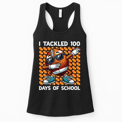 I Tackled 100 Days Of School Football 100 Days Of School Womens Tank Top