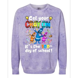 It's The 100 Days Of School Get Your Cray On Colorblast Crewneck Sweatshirt