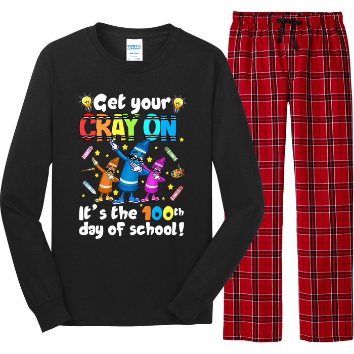 It's The 100 Days Of School Get Your Cray On Long Sleeve Pajama Set