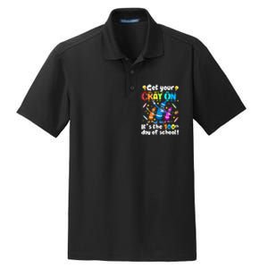 It's The 100 Days Of School Get Your Cray On Dry Zone Grid Polo