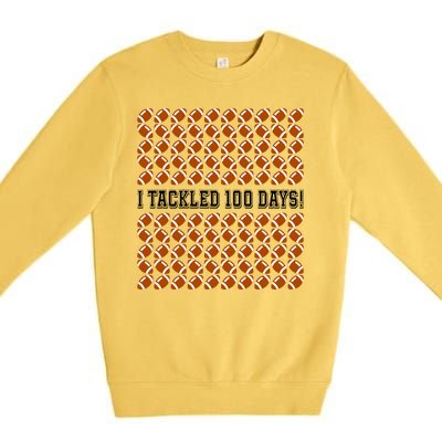 I Tackled 100 Days Of School Funny Football Premium Crewneck Sweatshirt