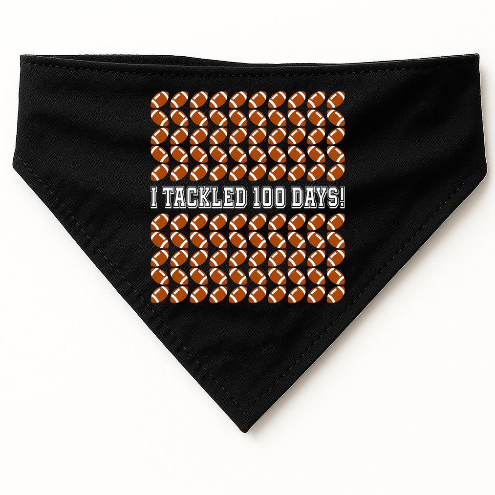 I Tackled 100 Days Of School Funny Football USA-Made Doggie Bandana