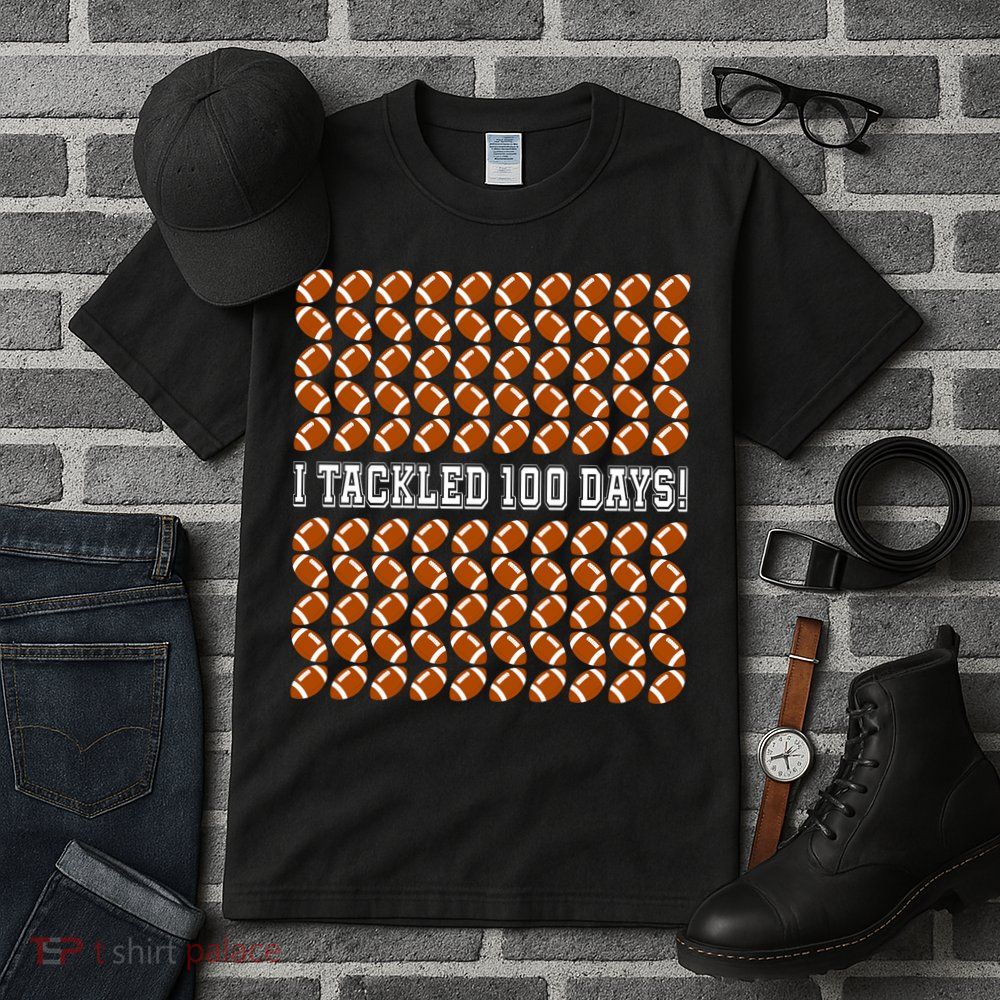 I Tackled 100 Days Of School Funny Football Tall T-Shirt