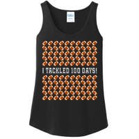 I Tackled 100 Days Of School Funny Football Ladies Essential Tank