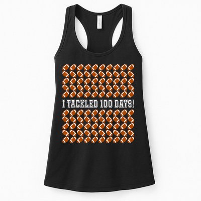 I Tackled 100 Days Of School Funny Football Womens Tank Top