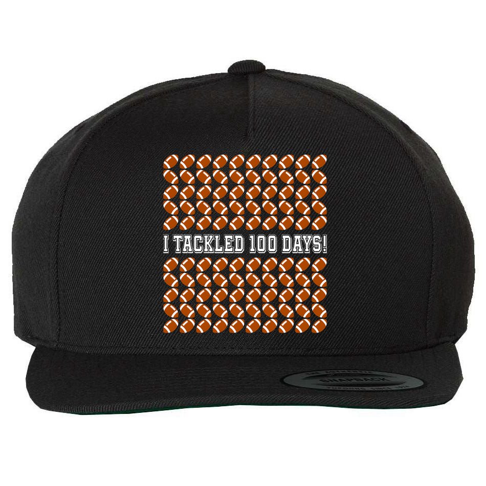 I Tackled 100 Days Of School Funny Football Wool Snapback Cap