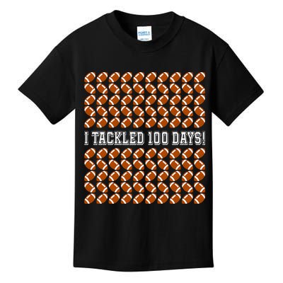 I Tackled 100 Days Of School Funny Football Kids T-Shirt