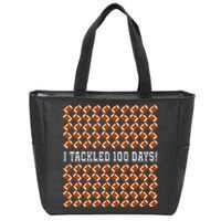 I Tackled 100 Days Of School Funny Football Zip Tote Bag