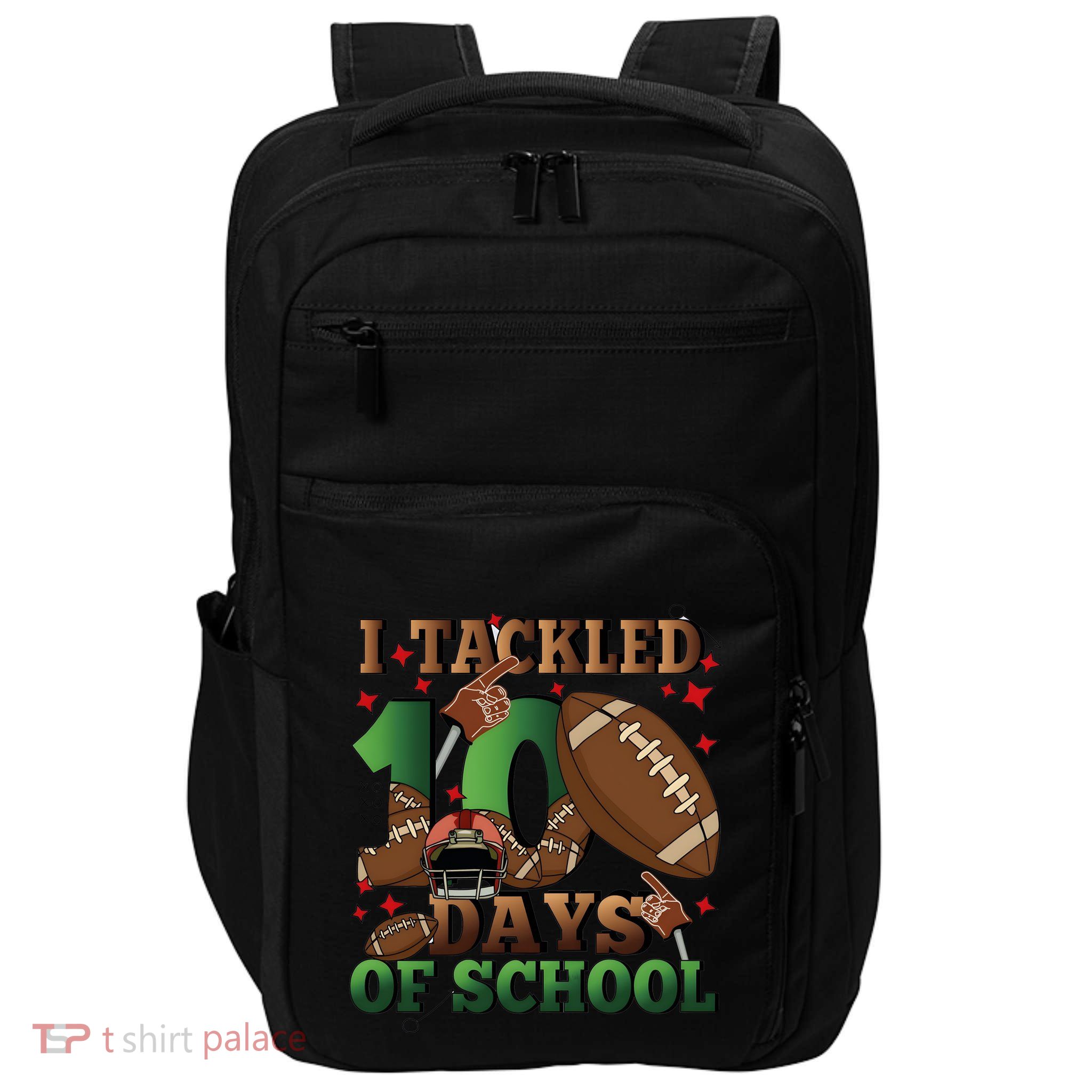 I Tackled 100 Days Of School American Football Impact Tech Backpack