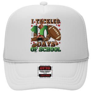 I Tackled 100 Days Of School American Football High Crown Mesh Back Trucker Hat