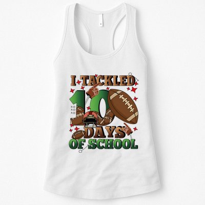 I Tackled 100 Days Of School American Football Womens Tank Top