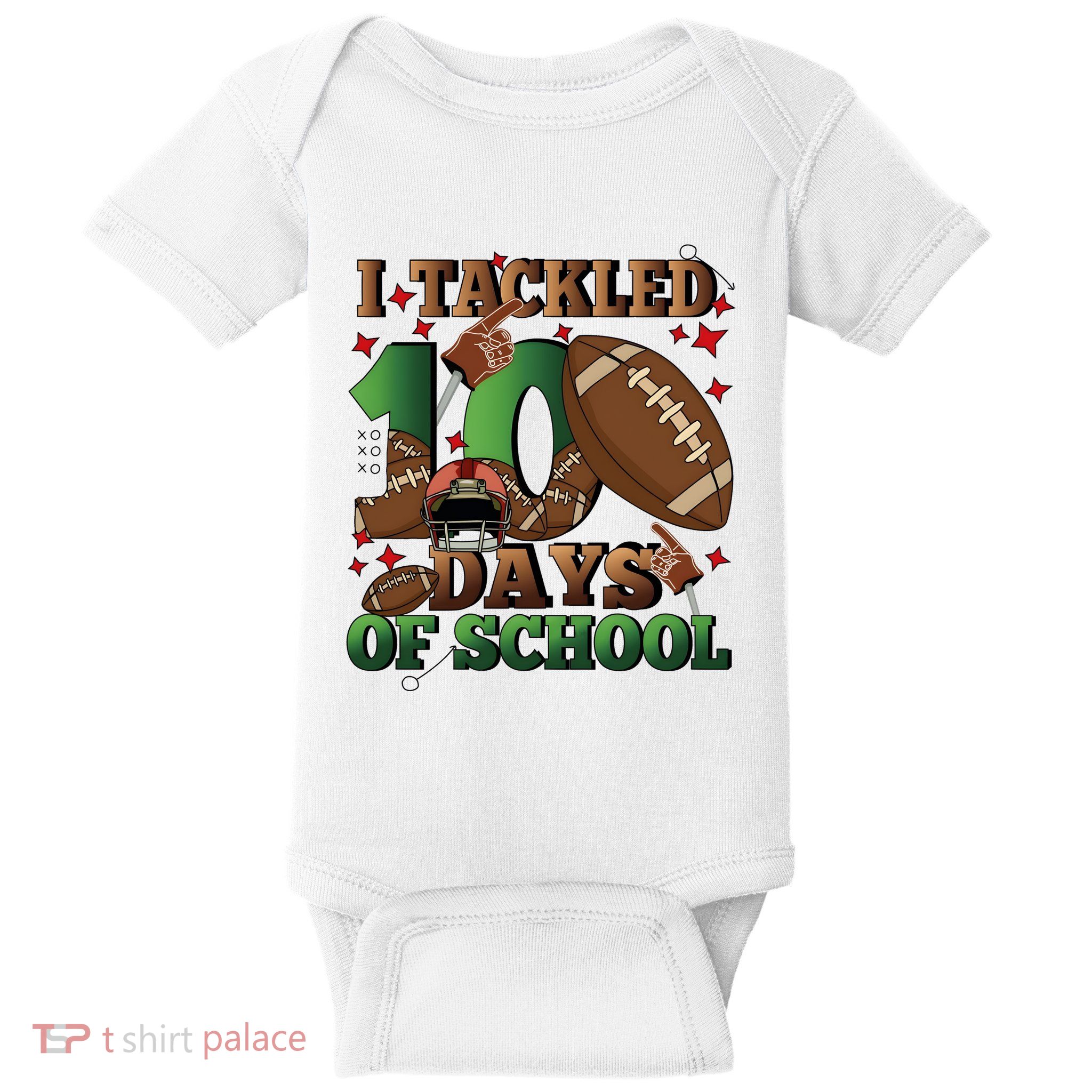 I Tackled 100 Days Of School American Football Baby Bodysuit