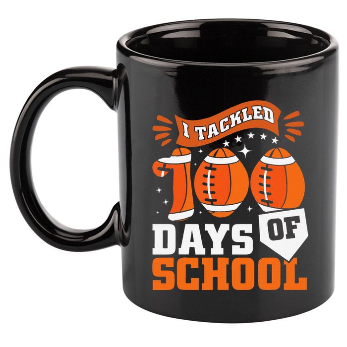 I Tackled 100 Days Of School Football 100th Day Style 11oz C Handle Ceramic Mug