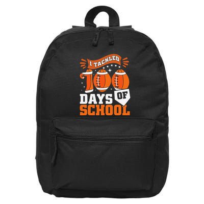 I Tackled 100 Days Of School Football 100th Day Style 16 in Basic Backpack