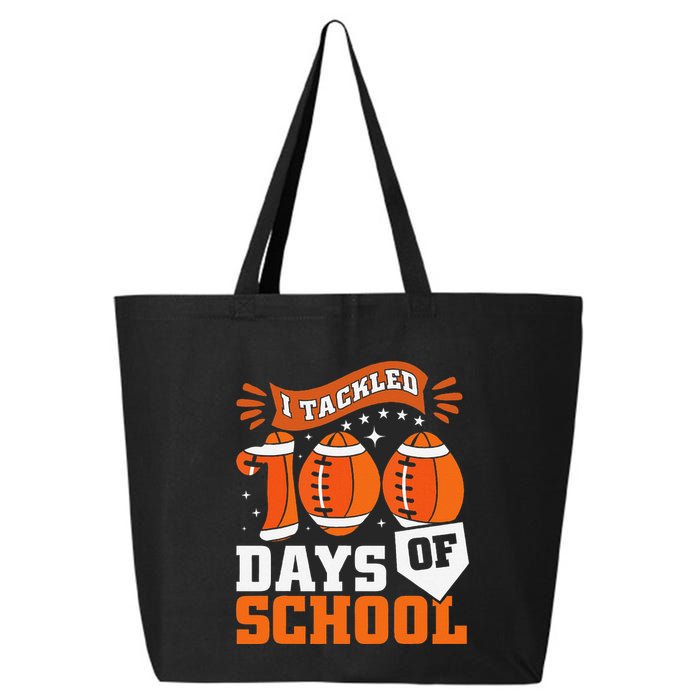 I Tackled 100 Days Of School Football 100th Day Style 25L Jumbo Tote