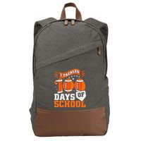 I Tackled 100 Days Of School Football 100th Day Style Cotton Canvas Backpack