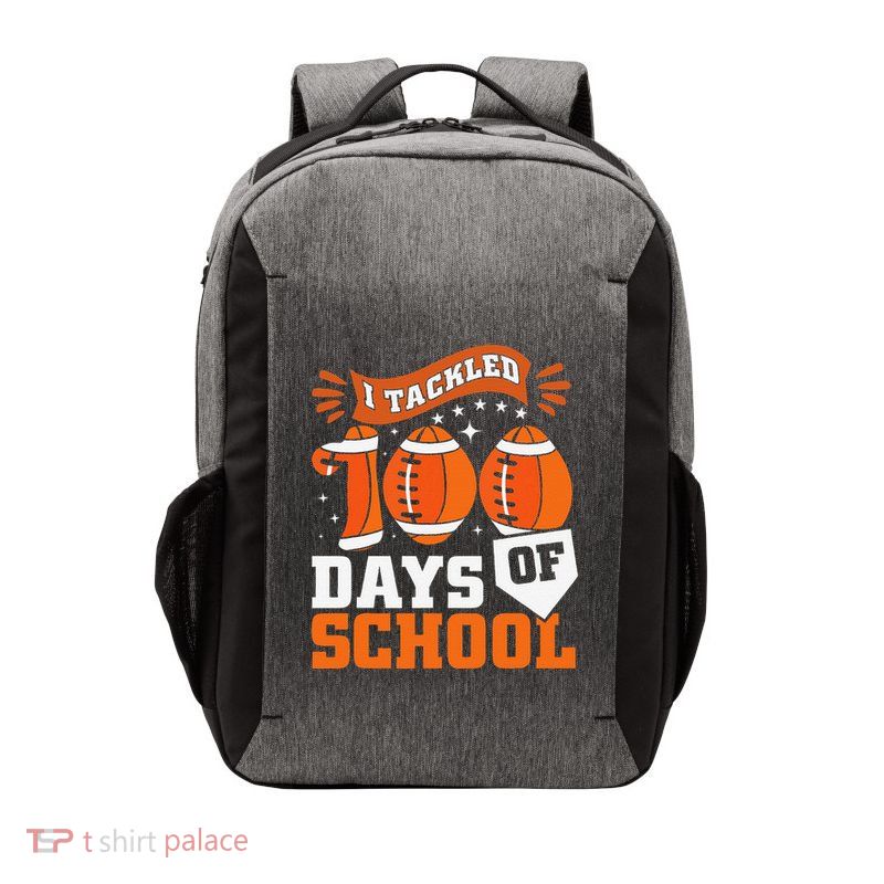 I Tackled 100 Days Of School Football 100th Day Style Vector Backpack