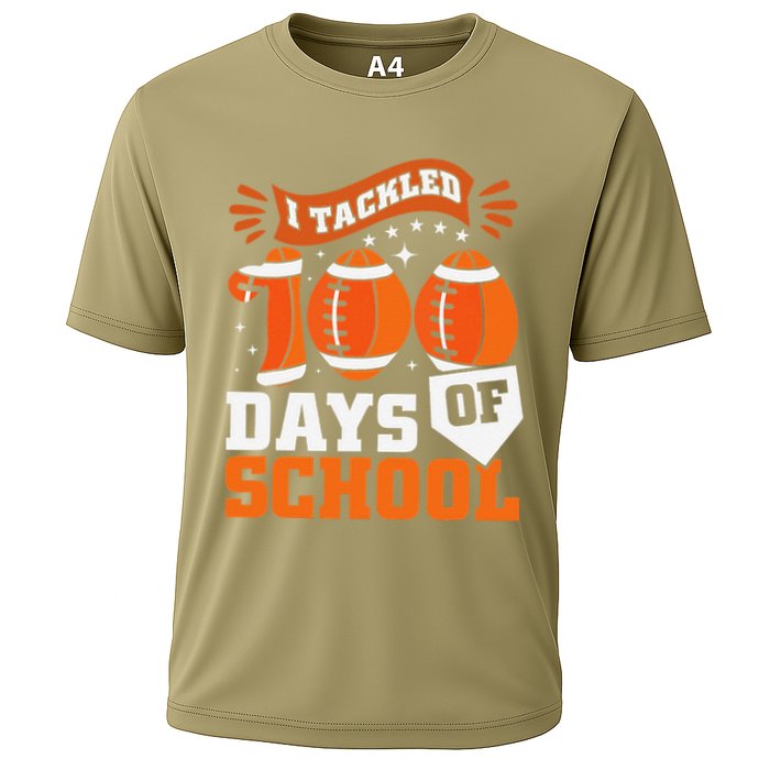 I Tackled 100 Days Of School Football 100th Day Style Performance Shirt