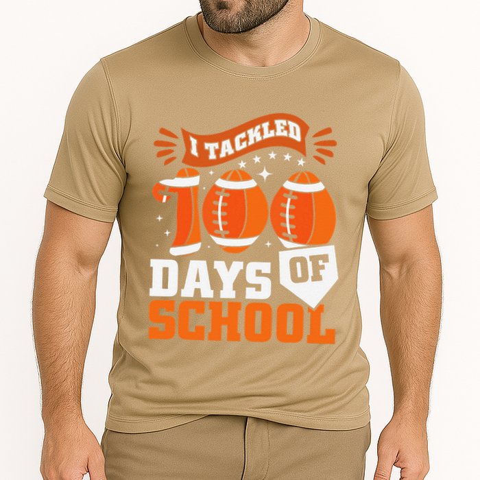I Tackled 100 Days Of School Football 100th Day Style Performance Shirt