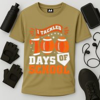 I Tackled 100 Days Of School Football 100th Day Style Performance Shirt