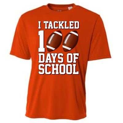 I Tackled 100 Days Of School Football Cooling Performance Crew T-Shirt