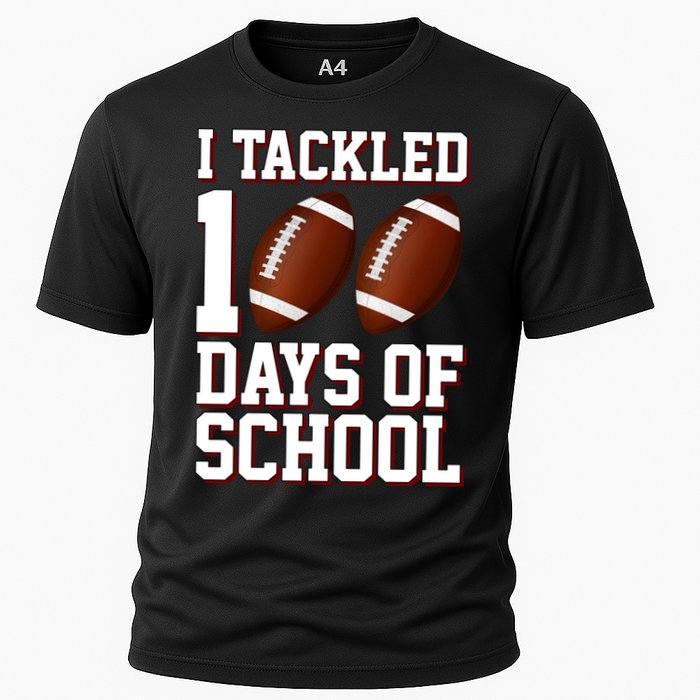 I Tackled 100 Days Of School Football Cooling Performance Crew T-Shirt