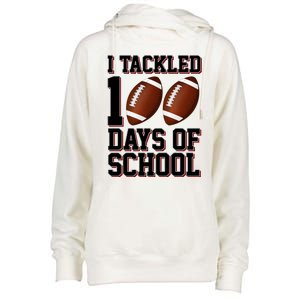 I Tackled 100 Days Of School Football Womens Funnel Neck Pullover Hood