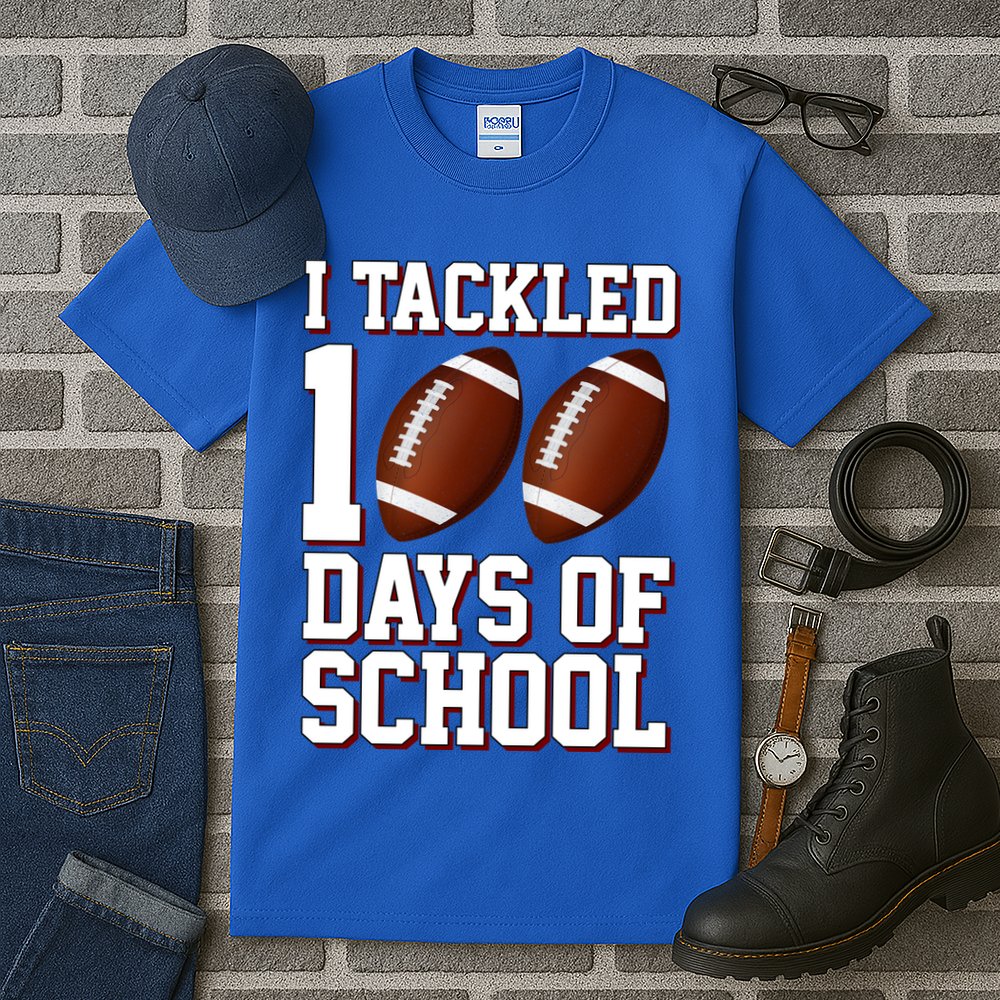 I Tackled 100 Days Of School Football Tall T-Shirt