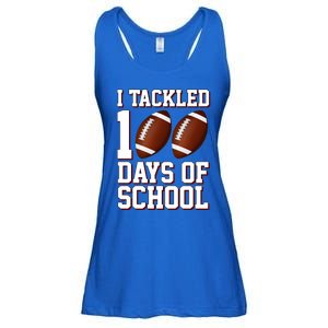 I Tackled 100 Days Of School Football Ladies Essential Flowy Tank