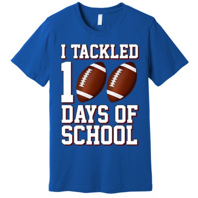 I Tackled 100 Days Of School Football Premium T-Shirt
