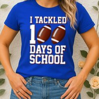 I Tackled 100 Days Of School Football Womens T-Shirt