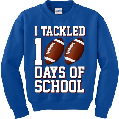 I Tackled 100 Days Of School Football Kids Sweatshirt